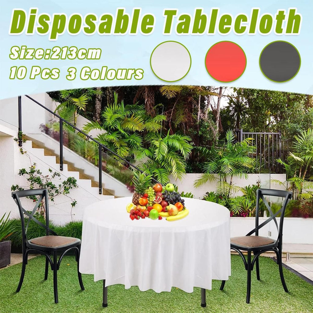 10-Pack Round PEVA Table Covers – Red