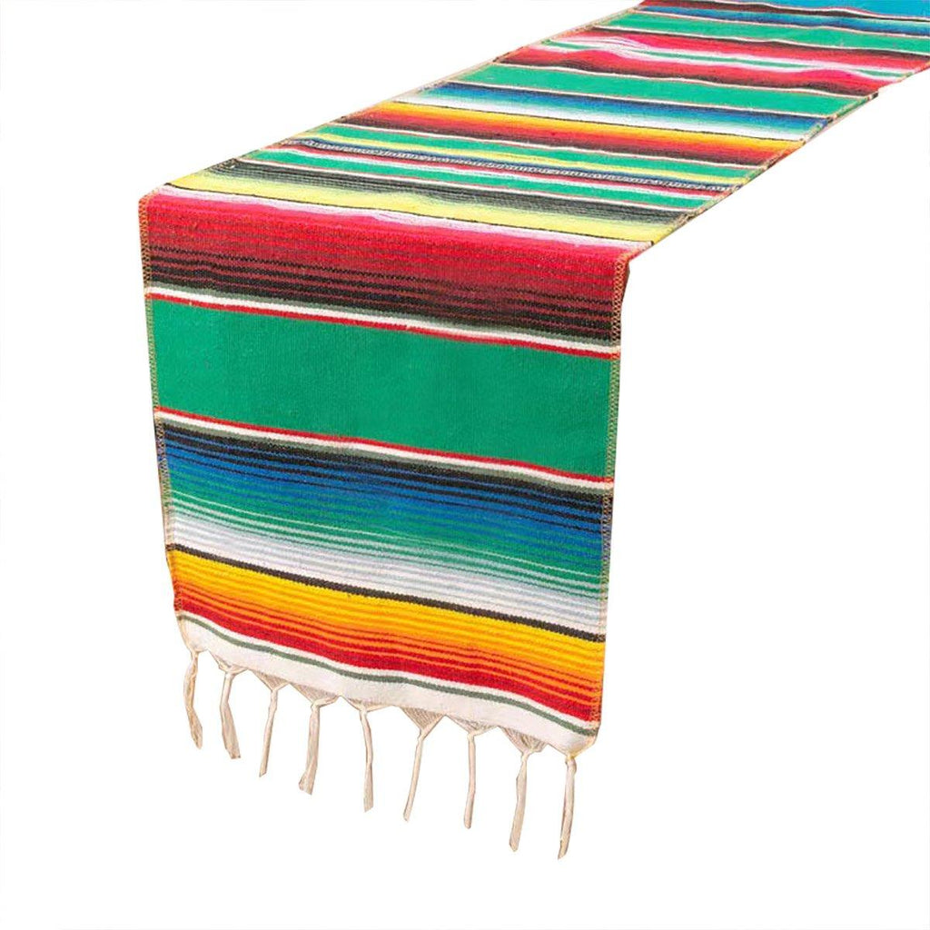 Woven Tassel Table Runner – Rose Red