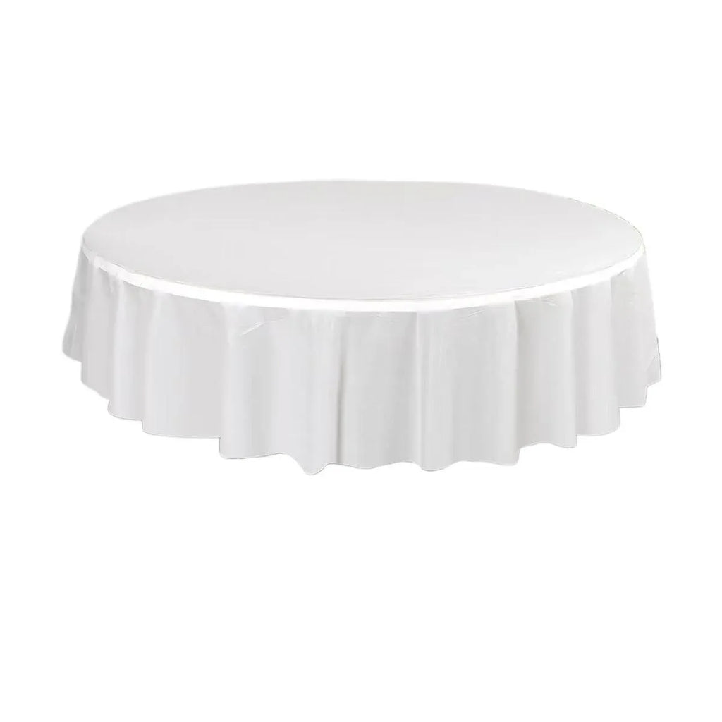 10-Pack Round PEVA Table Covers – White