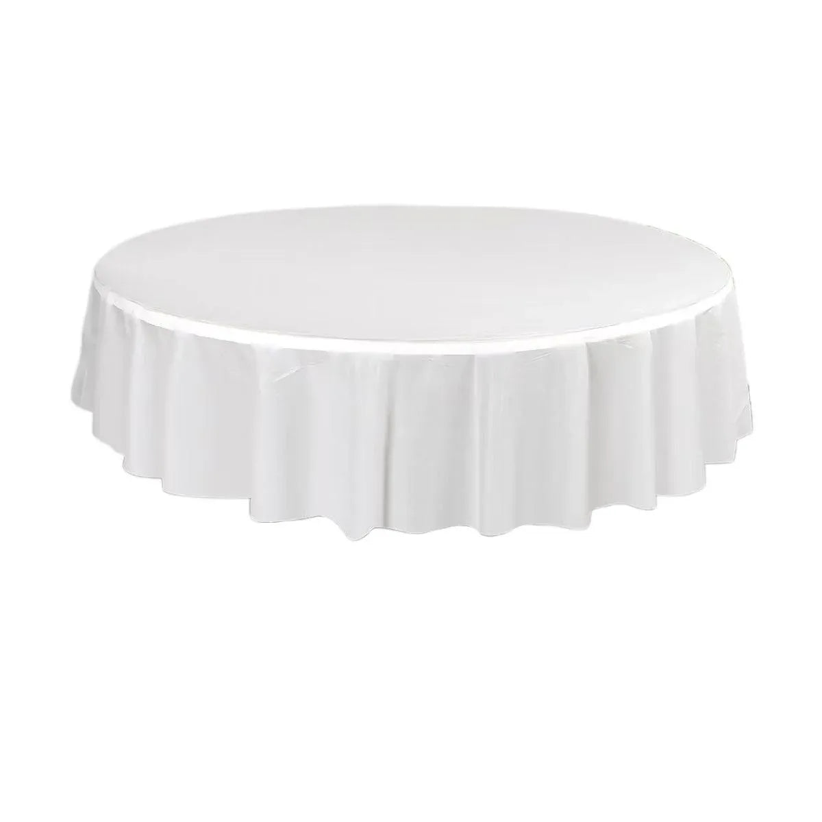10-Pack Round PEVA Table Covers – White