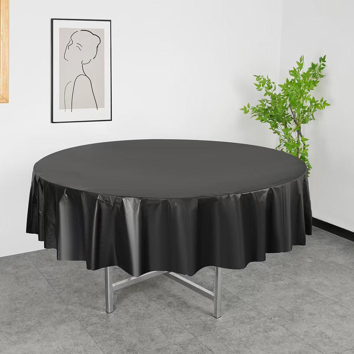 10-Pack Round PEVA Table Covers – White
