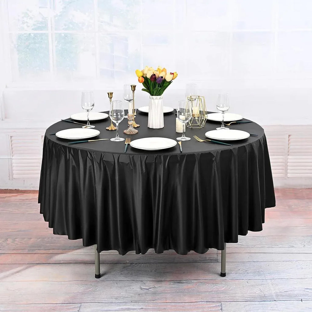 10-Pack Round PEVA Table Covers – White
