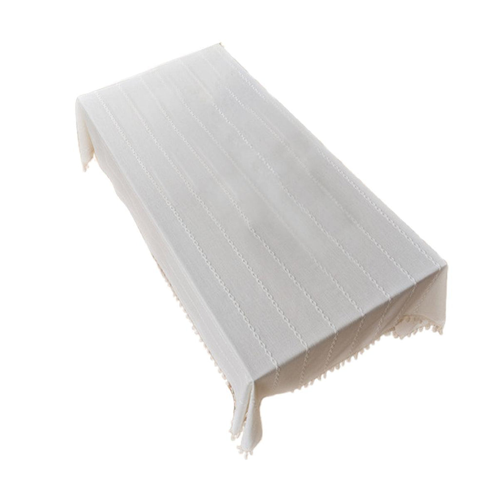 Tassel-Edge Rectangular Tablecloth – 140 × 220cm