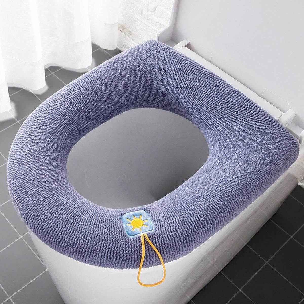 Soft Toilet Seat Bathroom Washable Warmer Cushion Mat Cover Pad Hook New Lid  Au - Grey