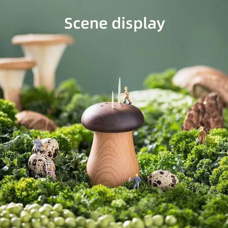 Wooden Mushroom Toothpick Holder