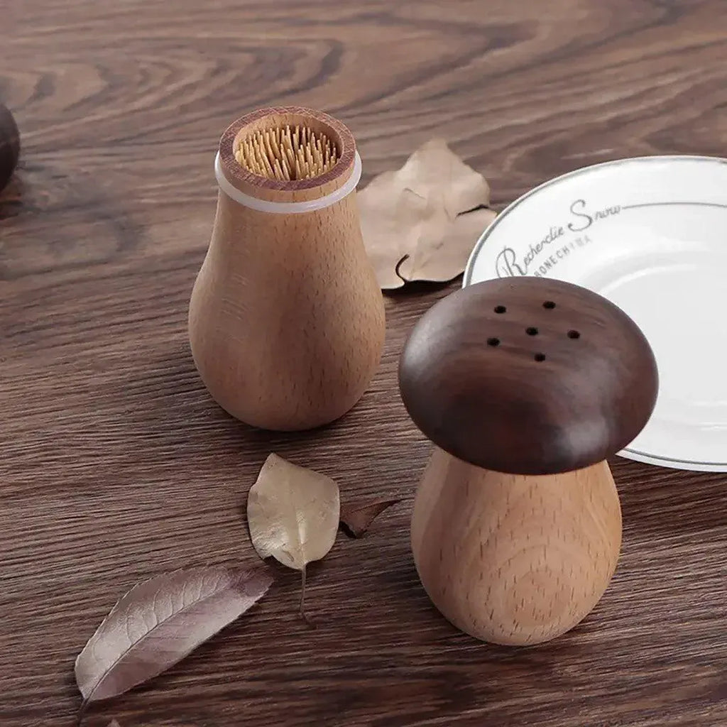 Wooden Mushroom Toothpick Holder