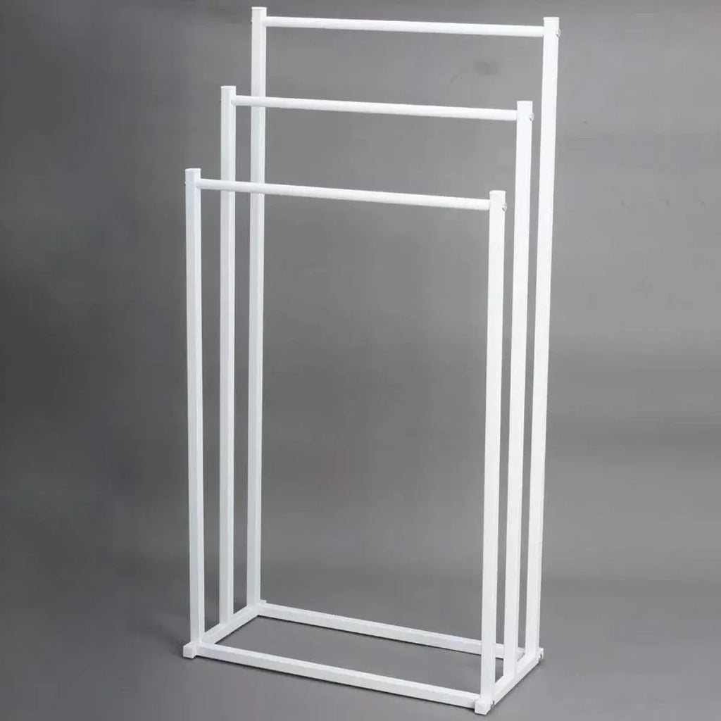 3 Tier Metal Towel Rack Freestanding 3 Bars Drying Shelf Holder Stand Organizer