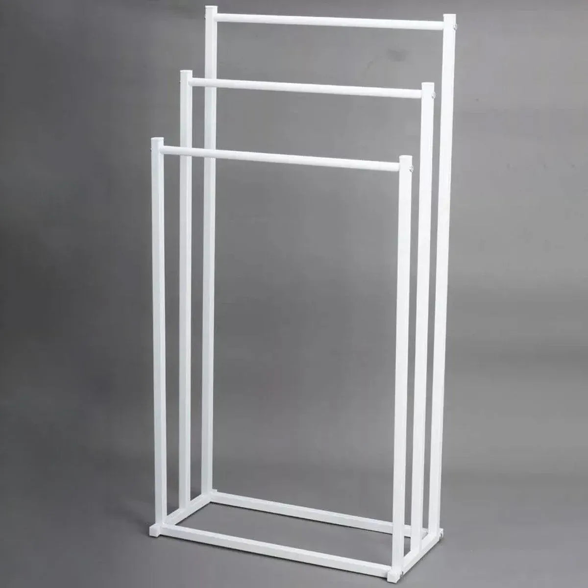 3 Tier Metal Towel Rack Freestanding 3 Bars Drying Shelf Holder Stand Organizer