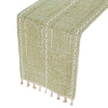 Woven Fringe Table Runner – Green