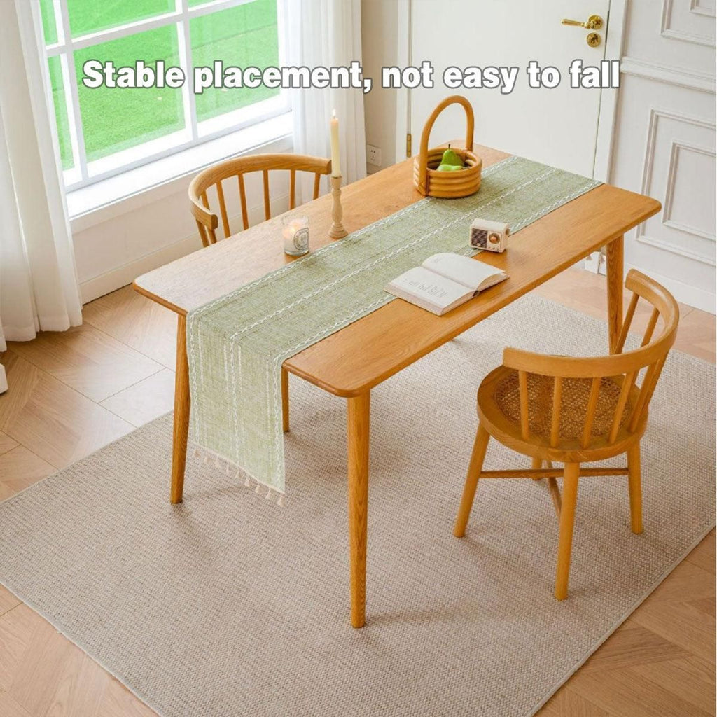 Woven Fringe Table Runner – Green