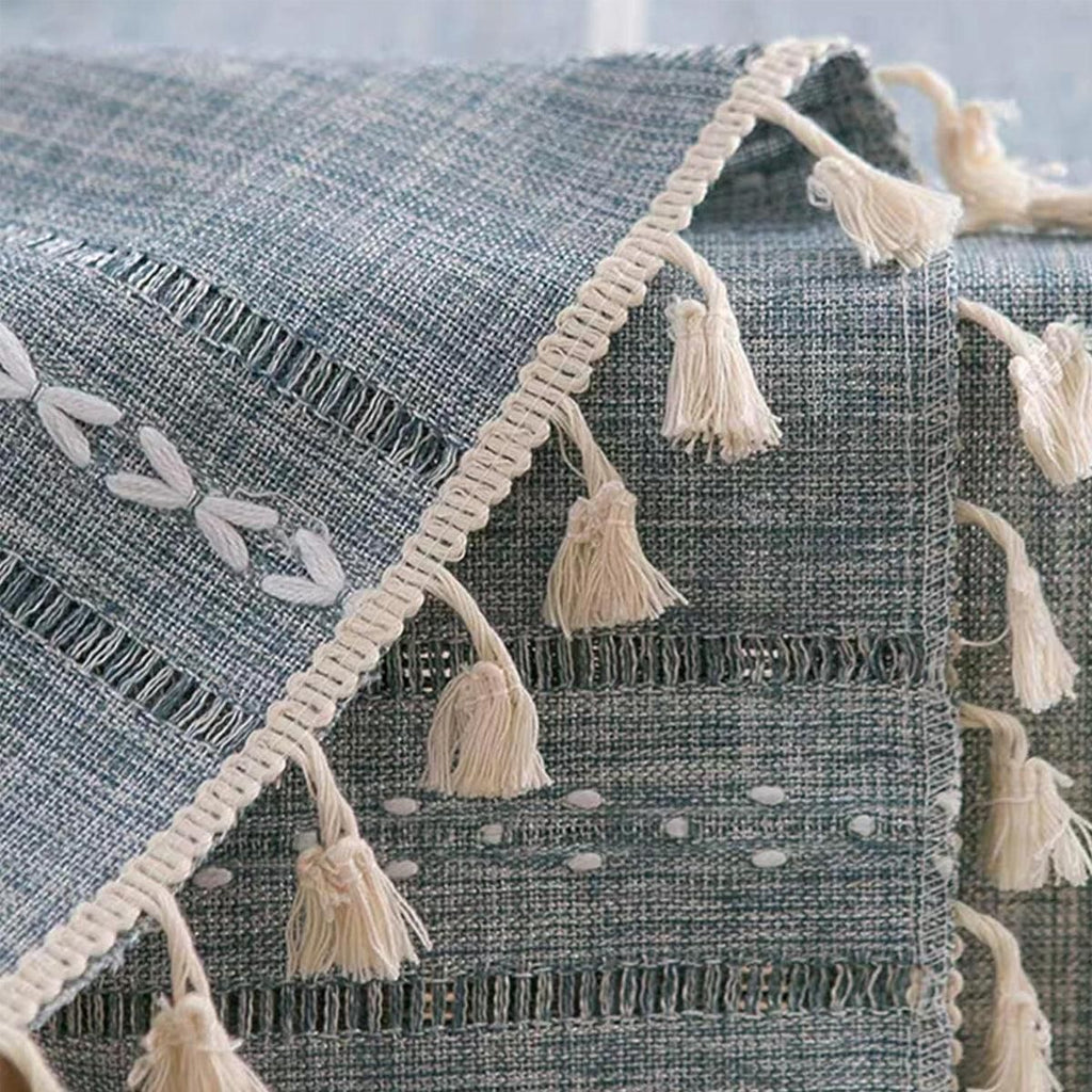 Woven Fringe Table Runner – Green