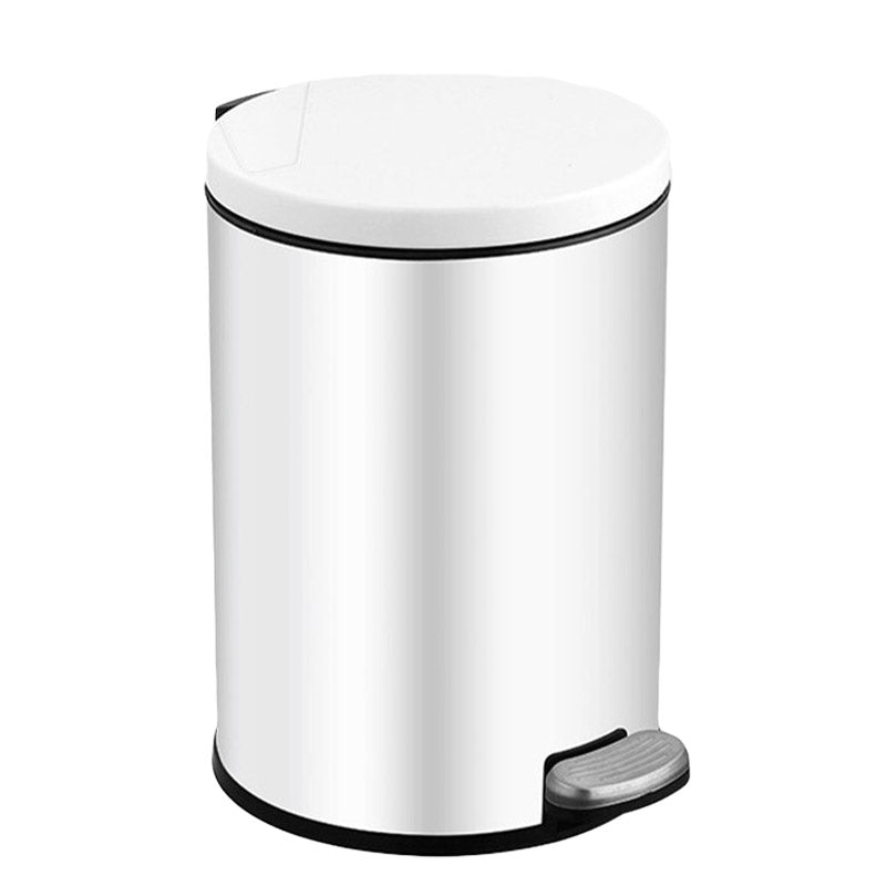 Double-Layer Pedal Bin – White