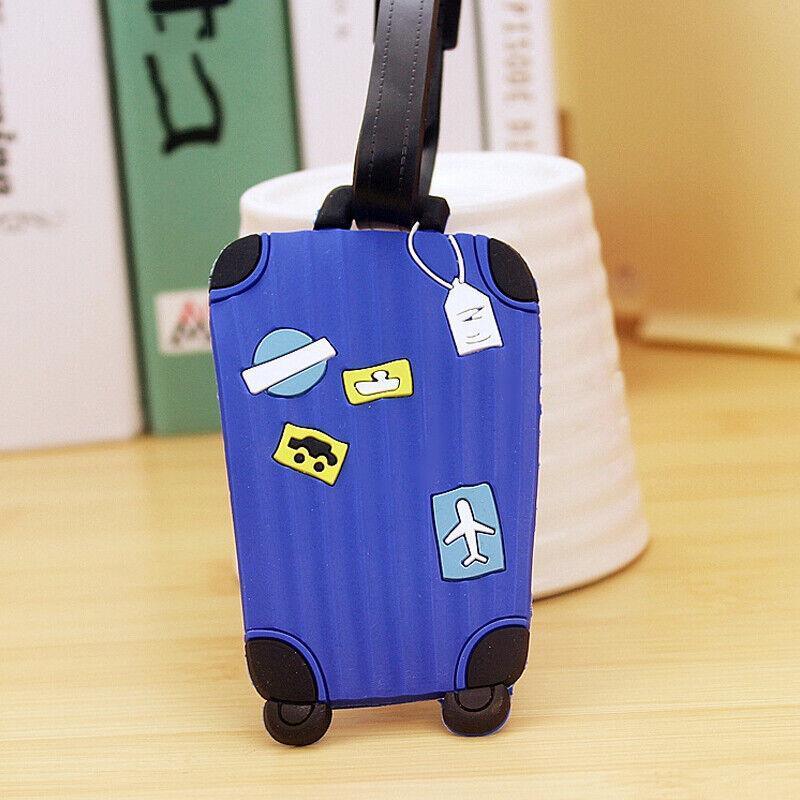 Travel Luggage Tags Set Of 2 Name Tag Address Id Labels For Suitcase Bag Baggage - Blue+Green