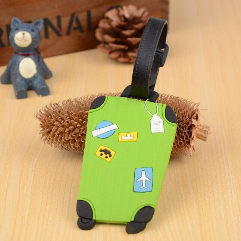 Travel Luggage Tags Set Of 2 Name Tag Address Id Labels For Suitcase Bag Baggage - Blue+Green