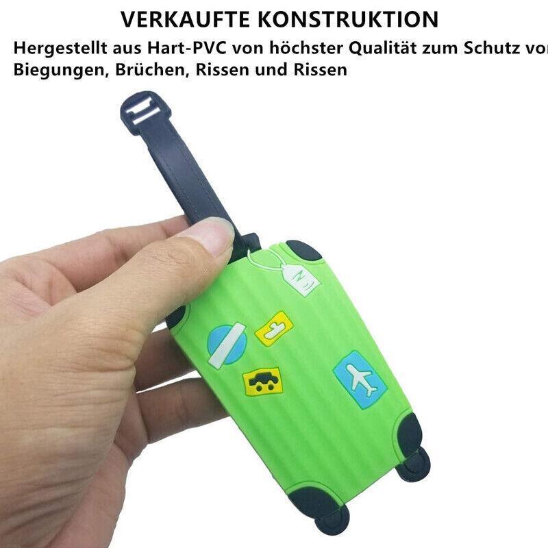 Travel Luggage Tags Set Of 2 Name Tag Address Id Labels For Suitcase Bag Baggage - Blue+Green