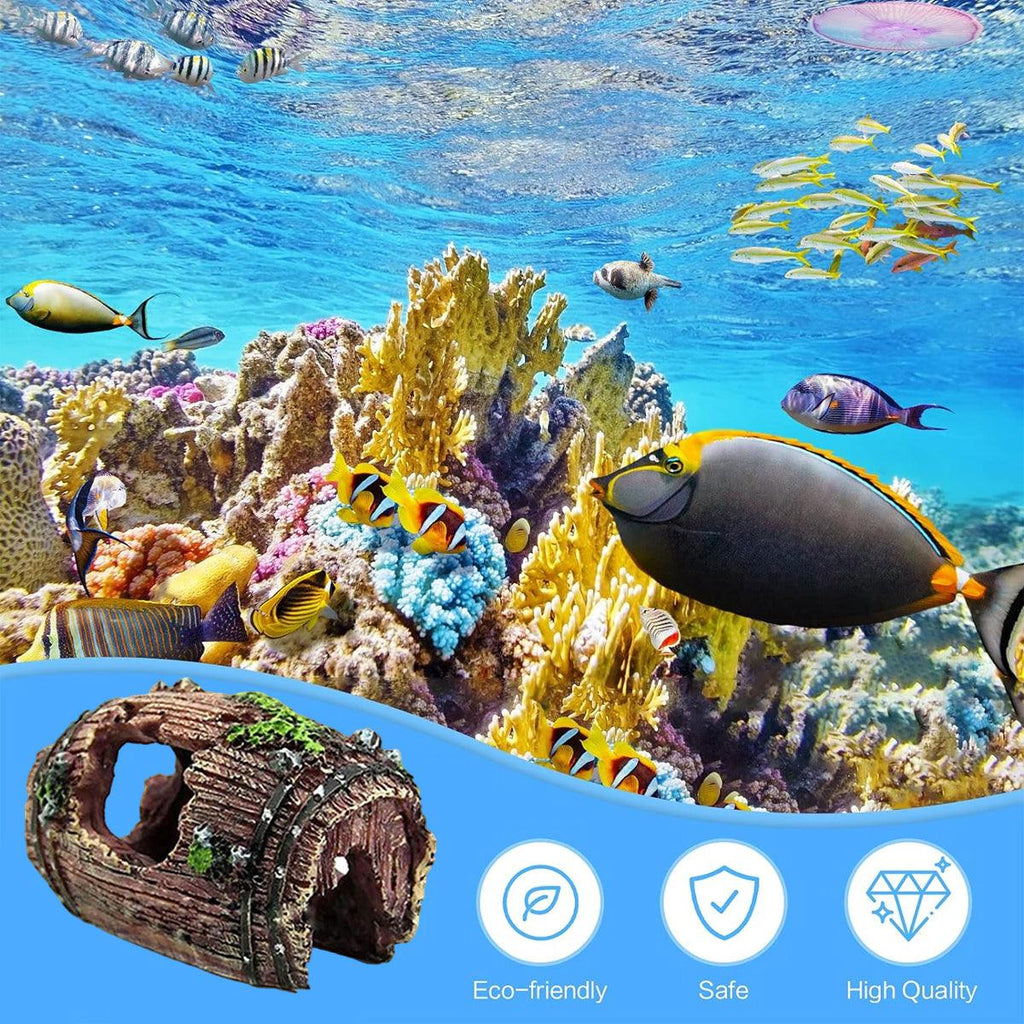 3pcs Aquarium Resin Tree Ornament – Submerged Wood Cave Fish Tank Decoration