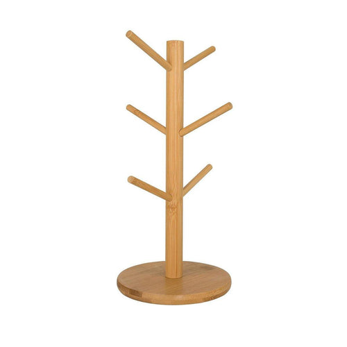 6-Branch Bamboo Mug Tree & Cup Drying Rack