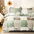 Dreamfields Emerald Plaid Quilt Cover Set – King Single, 2-Piece