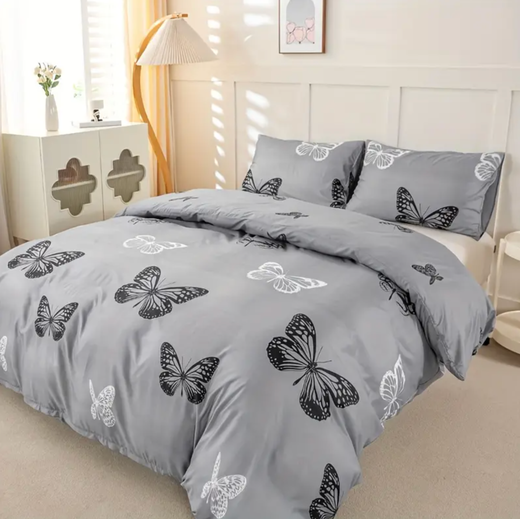 Dreamfields Mono Papilio Quilt Cover Set – King Single, 2-Piece