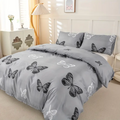 Dreamfields Mono Papilio Quilt Cover Set – Queen, 3-Piece