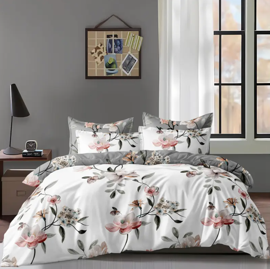 Dreamfields Shadow Bloom Quilt Cover Set – Queen, 3-Piece