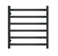 Premium Matte Black Heated Towel Rack - 6 Bars, Square Design, AU Standard, 650x620mm Wide