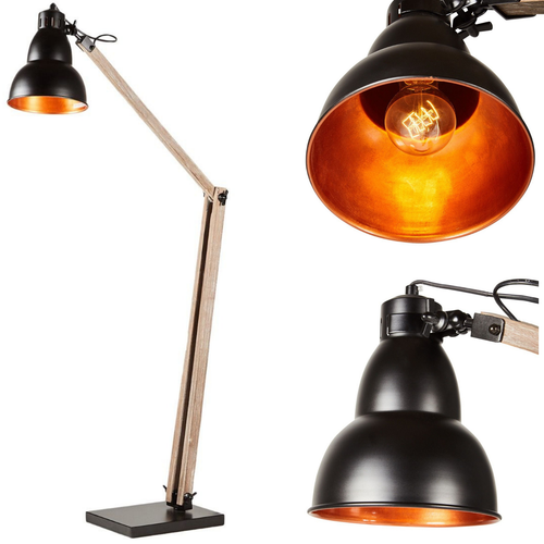 Adjustable Timber Tripod Floor Lamp – Matte Black