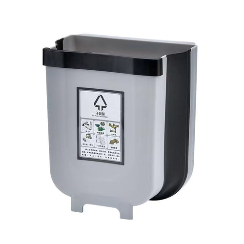 9L Foldable Cabinet-Door Waste Bin – Brown
