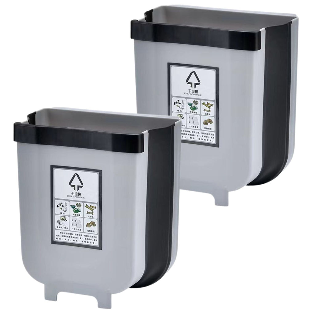 2-Pack 9L Foldable Cabinet-Door Bins – Brown