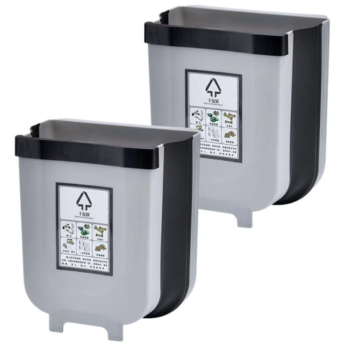 2-Pack 9L Foldable Cabinet-Door Bins – Brown