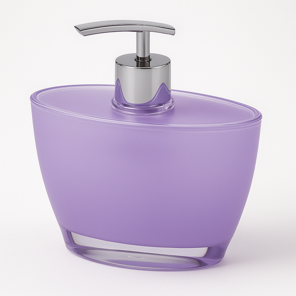 Oval Hand Pump Soap & Lotion Dispenser Empty Bottle in Purple