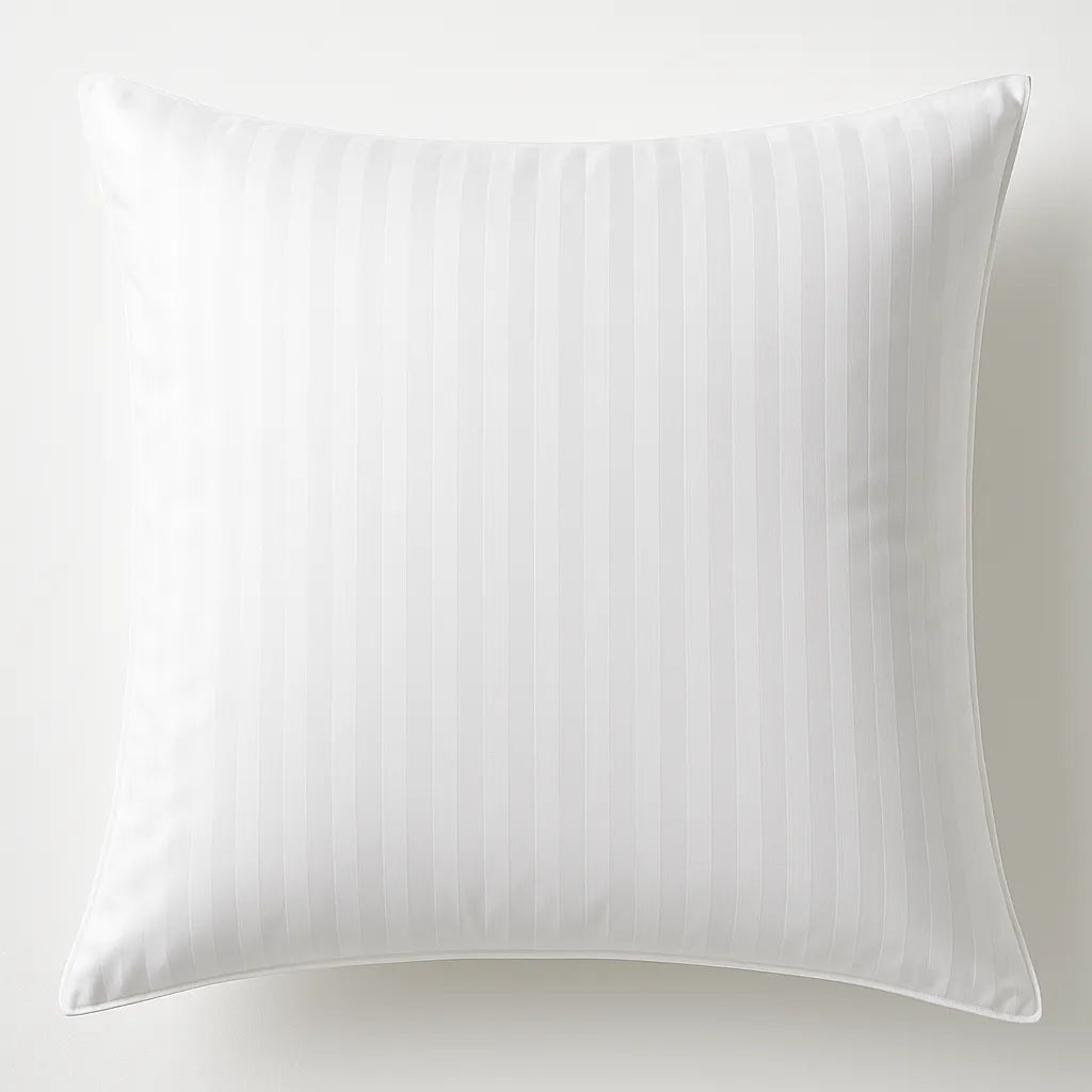 Striped White 400TC Cotton European Pillowcase – 65 x 65 cm
