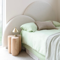 Jade Cotton Muslin Quilt Cover Set – Pastel Green, Double