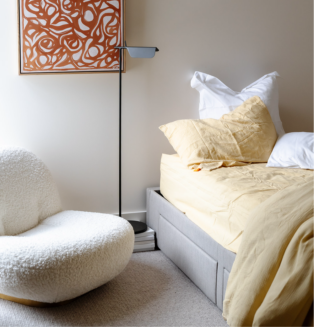Soleil Cotton Muslin Quilt Cover Set – Yellow, Double