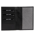 Pierre Cardin Leather Passport Holder Cover Travel Wallet w/ RFID Protection - Black