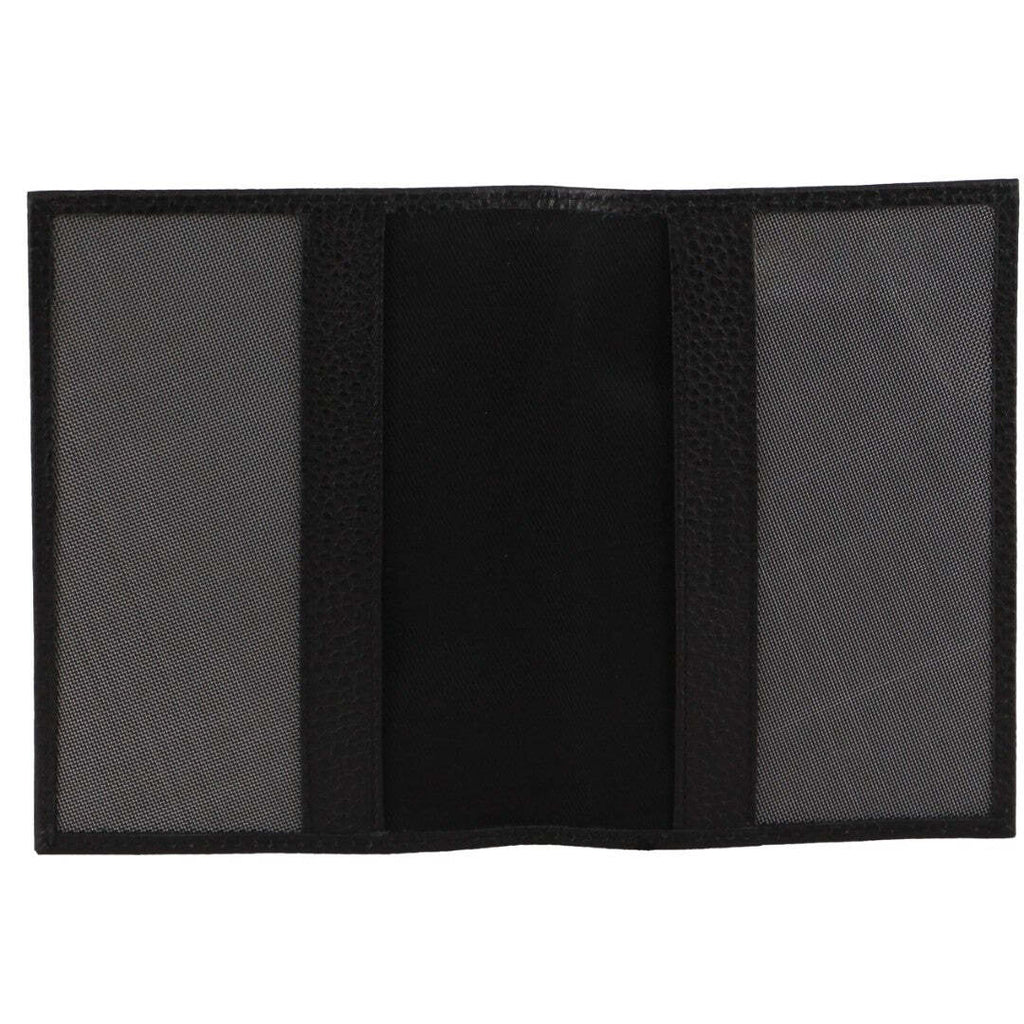 Pierre Cardin Slim Leather Passport Travel Wallet Holder RFID Case Cover - Black