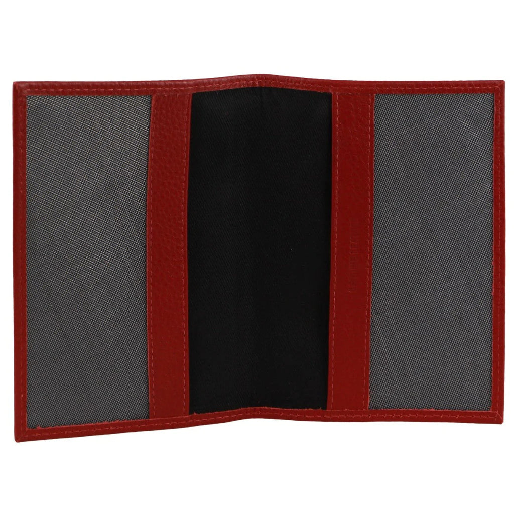 Pierre Cardin Slim Leather Passport Travel Wallet Holder RFID Case Cover - Red
