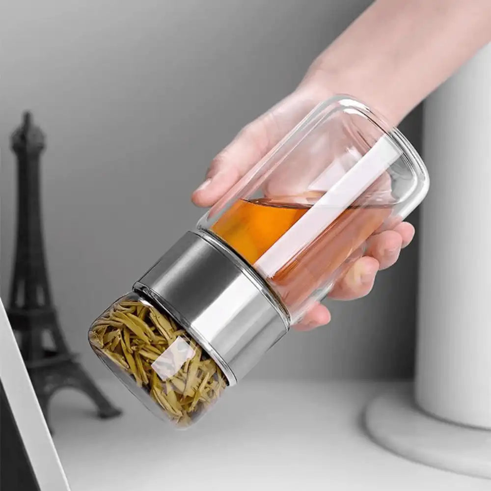 Double-Wall Glass Tea Infuser Bottle