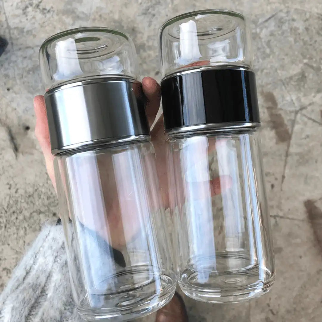 Double-Wall Glass Tea Infuser Bottle
