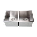 820x457mm Handmade Stainless Steel Undermount / Topmount Kitchen Laundry Sink with Waste