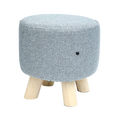 Fabric Ottoman Foot Stool Rest Pouffe Footstool Wood Storage Padded Seat