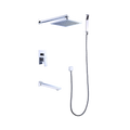 8" Rain Shower Head Straight Wall Arm Mixer Set Wall Bath Spout Outlet Tap