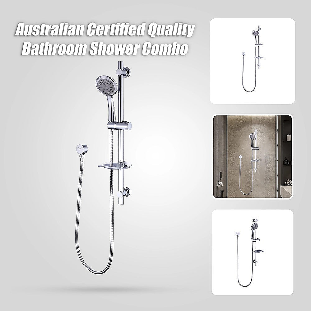 Hand Held Shower Rail Soap Dish Bathroom Set