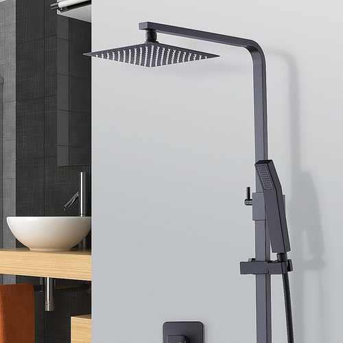 8" Square Dual Shower Set – Black (86H49-MB)