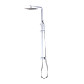 WELS 8" Rain Shower Head Set Square Dual Heads Faucet High Pressure With Mixer