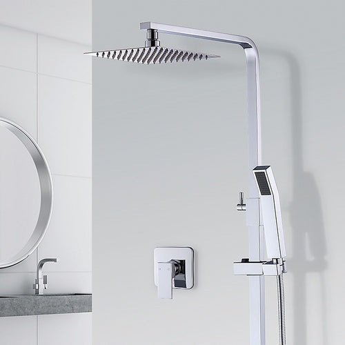 8" Square Dual Shower Set with Mixer – Chrome (86H49-CHR-300)