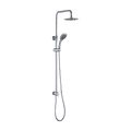 WELS 8" Rain Shower Head Set Rounded Dual Heads Faucet High Pressure Hand Held