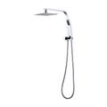 WELS 8" Rain Shower Head Set Square Dual Heads Faucet High Pressure Hand Held