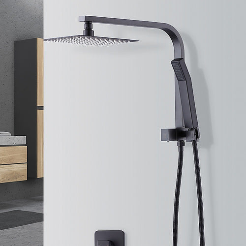 8" Square Dual Shower Set – Black (86H53-MB)