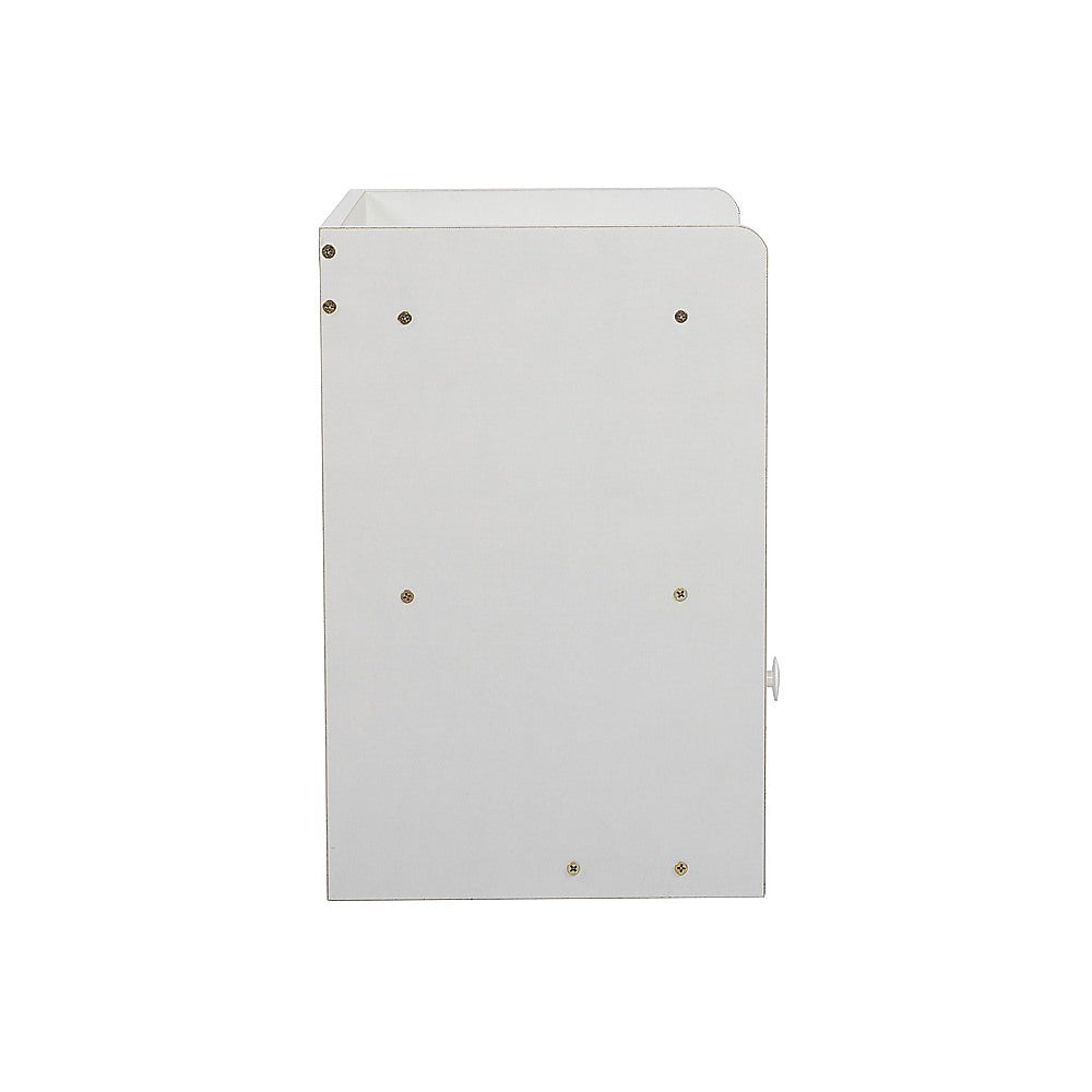 Bedside Table with Drawer and Recessed Shelf – White